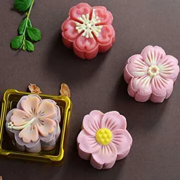 Ylskmu 4pcs Moon Cake Mold Set for Creative Baking