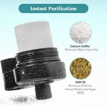 Kitsch Shower Filter Head for Hard Water - Water Softener Shower Head, Improves Hair, Nails & Skin, Removes Chlorine, Heavy Metals & Harmful Substance, Neutralize Odors, Easy Installation - Black