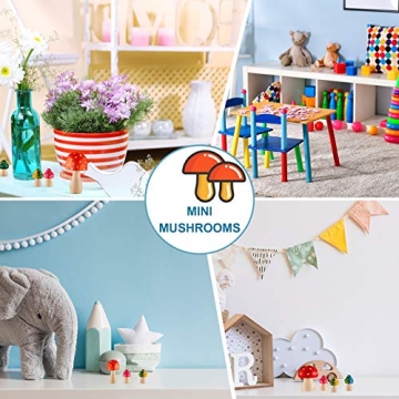 Jetec 15 Pieces Unfinished Wooden Mushrooms for Crafts