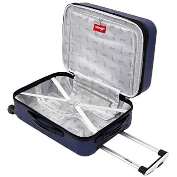 Wrangler Smart Luggage Cup Holder and USB Port, Navy Blue, 2 Piece Set
