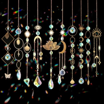 Colorful 10-Piece Sun Catchers Crystal Pendant Set for Rainbows