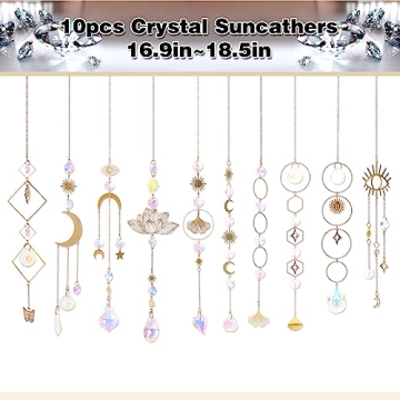 10 Piece Colorful Crystal Sun Catcher Set
