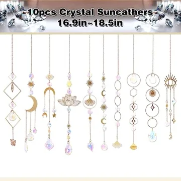 10 Piece Colorful Crystal Sun Catcher Set