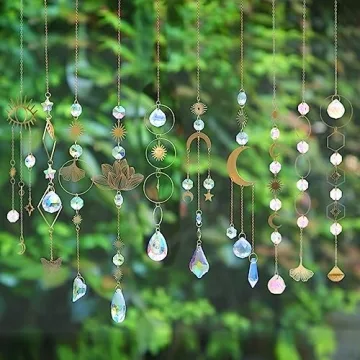 10 Piece Colorful Crystal Sun Catcher Set