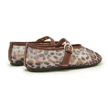 ATBELL Women’s Leopard Mesh Ballet Flats - Comfort Style
