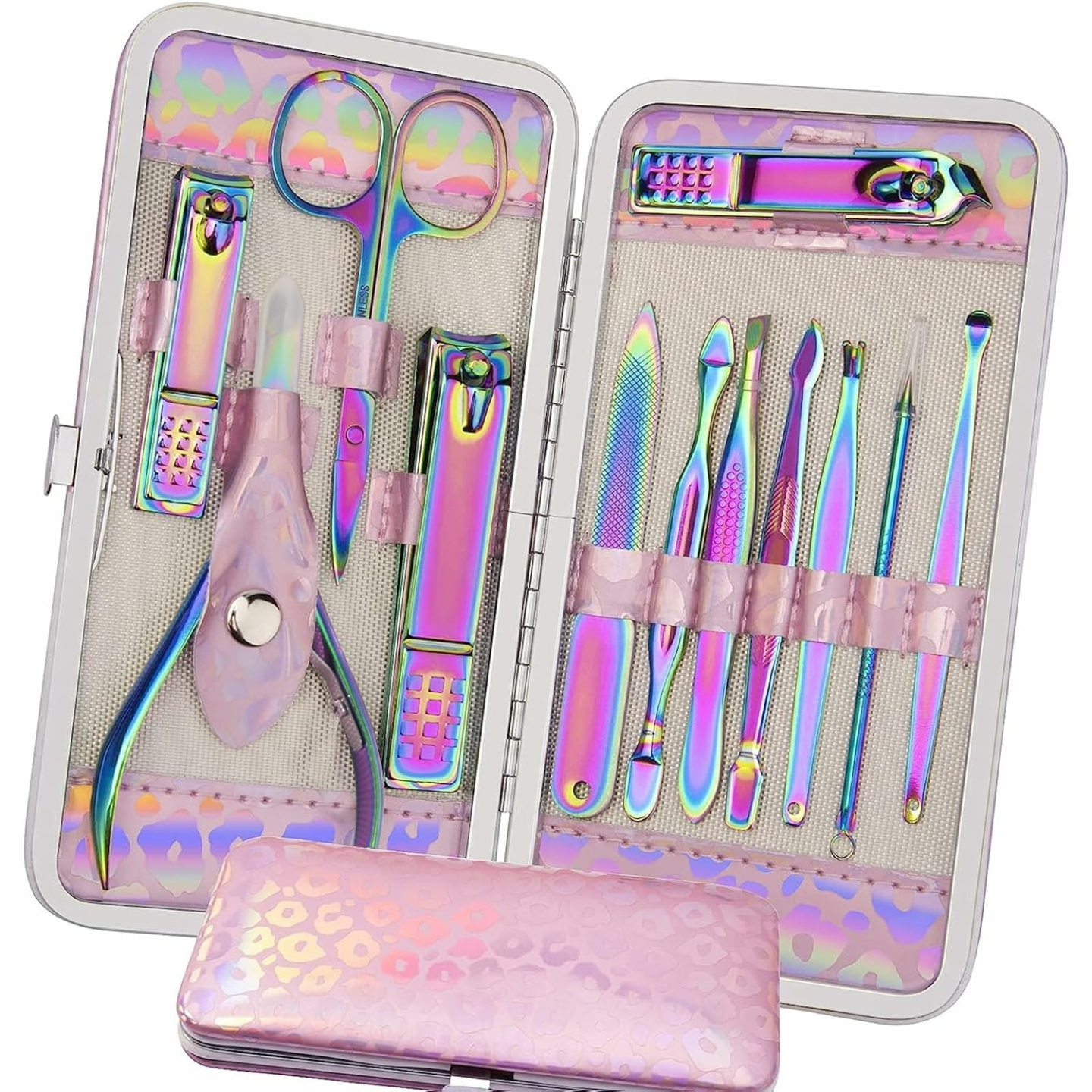 12-Piece Nail Care Kit in Pink - Professional Tools