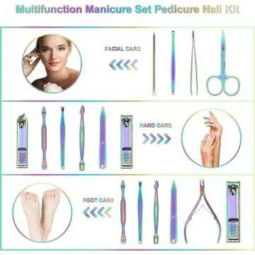 12-Piece Nail Care Kit in Pink - Professional Tools