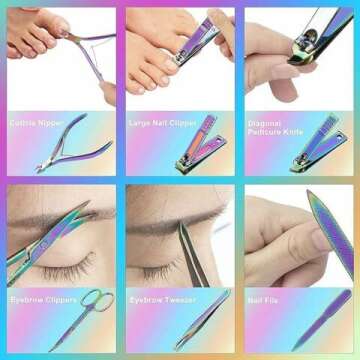 12-Piece Nail Care Kit in Pink - Professional Tools