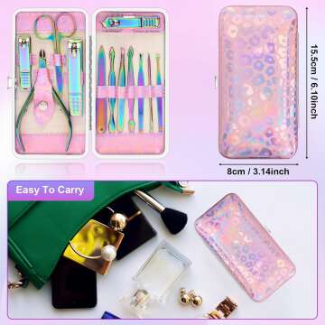 12-Piece Nail Care Kit in Pink - Professional Tools