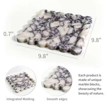 Natural 100% Marble Vanity Tray - Luxury Storage & Decor