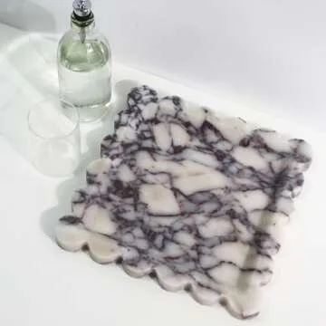 Natural 100% Marble Vanity Tray for Elegant Home Decor
