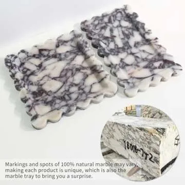Natural 100% Marble Vanity Tray for Elegant Home Decor