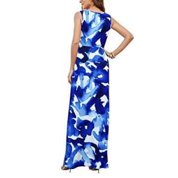 AUSELILY Sleeveless Maxi Dress, Elegant Floral Comfort