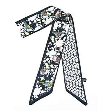 Gudessly Bag Handbag Handle Ribbon Scarf for Package Band Hair Head Neck Neckerchief Silk Scarf Bracele Oil and Ink Painting