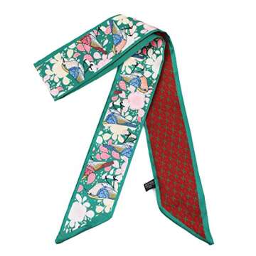 Gudessly Bag Handbag Handle Ribbon Scarf for Package Band Hair Head Neck Neckerchief Silk Scarf Bracele Oil and Ink Painting