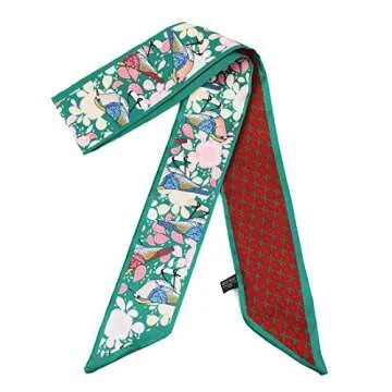 Gudessly Bag Handbag Handle Ribbon Scarf for Package Band Hair Head Neck Neckerchief Silk Scarf Bracele Oil and Ink Painting