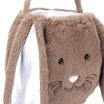 Adjustable Plush Easter Bunny Basket for Egg Hunts