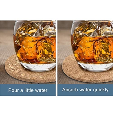 Absorbent Cork Coasters with Holder for Drinks Gift Ideas