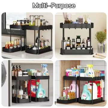 Ukeetap Multi-Purpose Pull-Out Storage Organizers for Home