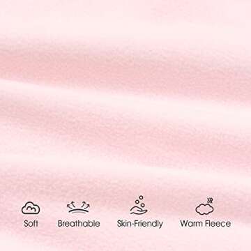 PHF Warm Micro-Fleece Baby Sleep Sack 0-6 Months, Soft Baby Wearable Blanket, 2-Way Zipper Sleeping Bags, 2 Pack Comfy Sleeping Sack for Infant Newborn Girls, Small Size, White&Pink