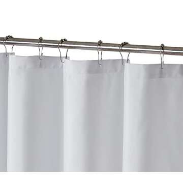 YmarisisiY White Stripe Ruffle White Shower Curtain，White Handmade Ruffle Shower Curtain Shabby Chic Farmhouse Style Bathroom Decor, Waterproof and Easy Care, 72" W x 72" H