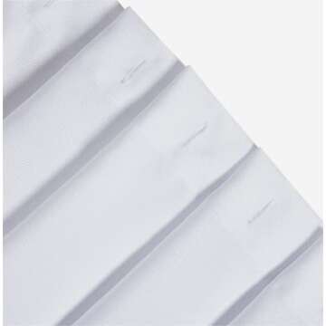 YmarisisiY White Stripe Ruffle White Shower Curtain，White Handmade Ruffle Shower Curtain Shabby Chic Farmhouse Style Bathroom Decor, Waterproof and Easy Care, 72" W x 72" H