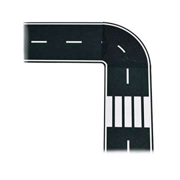 Fun Road Tape for Toy Cars, 2 Rolls of 33’x2.4”, Bonus 100 Die Cut Traffic Sign Stickers and 4 Curves, Perfect to Keep Your Kids Away from Screens, Develop Their Imagination and Memory, Play and Learn