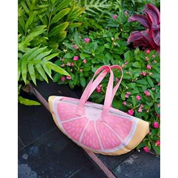 ban.do Super Chill Insulated Soft Cooler Bag with Zip Closure and 24" Handles, Grapefruit