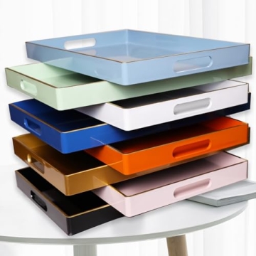 Spsyrine Blue Decorative Serving Tray for Home Decor