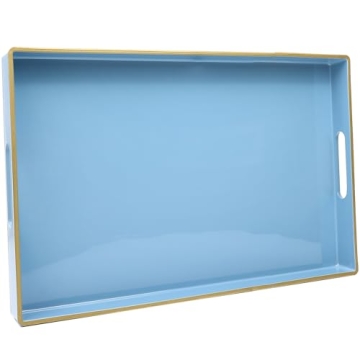 Spsyrine Blue Decorative Serving Tray for Home Decor