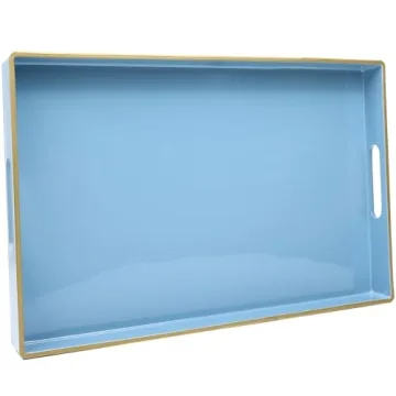 Spsyrine Blue Decorative Serving Tray for Home Decor