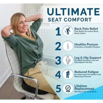 ComfiLife Lumbar Pillow + Gel Enhanced Seat Cushion Bundle – Office Chair Cushion – Lumbar Suppo...
