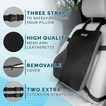 ComfiLife Lumbar Pillow + Gel Enhanced Seat Cushion Bundle – Office Chair Cushion – Lumbar Support Pillow – Car Seat Cushion – Improves Posture Help Back Pain Relief
