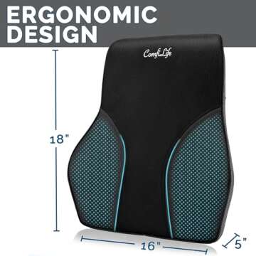 ComfiLife Lumbar Pillow + Gel Enhanced Seat Cushion Bundle – Office Chair Cushion – Lumbar Support Pillow – Car Seat Cushion – Improves Posture Help Back Pain Relief