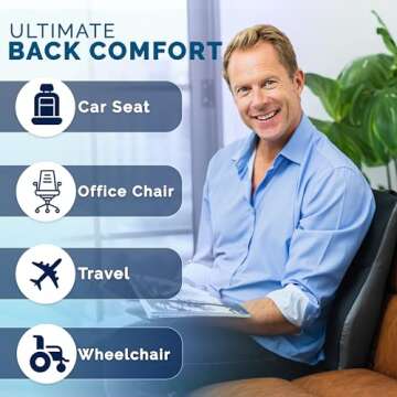 ComfiLife Lumbar Pillow + Gel Enhanced Seat Cushion Bundle – Office Chair Cushion – Lumbar Support Pillow – Car Seat Cushion – Improves Posture Help Back Pain Relief