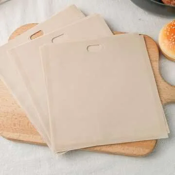 VGOODALL 6PCS Reusable Toaster Bags, 3 Sizes Non Stick Sandwich Bags Heat Resistant Oven Bags Easy to Clean for Grilled Cheese