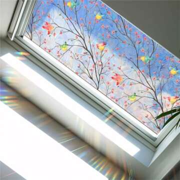 Yeysynana Colorful Spring Window Film for Home Decor