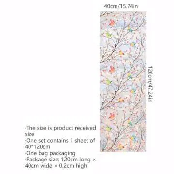 Yeysynana Colorful Spring Window Film for Home Decor