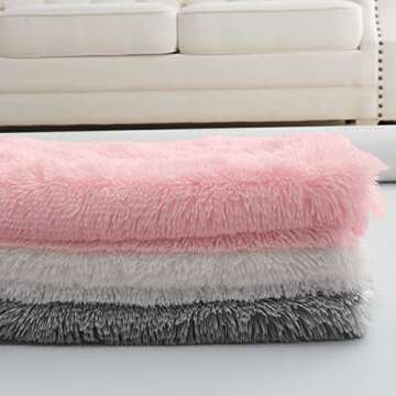 Kelarea Fluffy Body Pillow Cover with Zipper, Ultra Soft Plush Throw Pillowcase Accent Decorative Shaggy Long Pillow Covers for Couch Bed Adults Pregnant Women, 20"x54" Pink