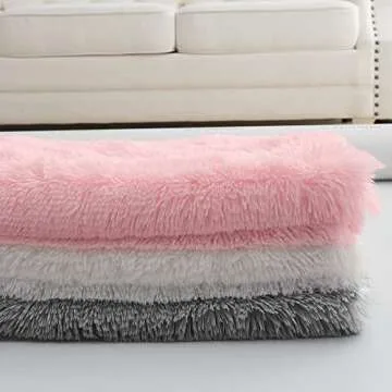 Kelarea Fluffy Body Pillow Cover with Zipper, Ultra Soft Plush Throw Pillowcase Accent Decorative Shaggy Long Pillow Covers for Couch Bed Adults Pregnant Women, 20"x54" Pink