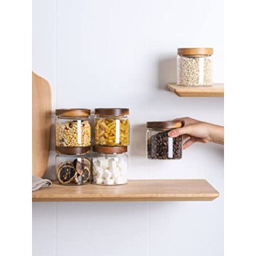 Kanwone Glass Storage Jars Set - Airtight Kitchen Containers