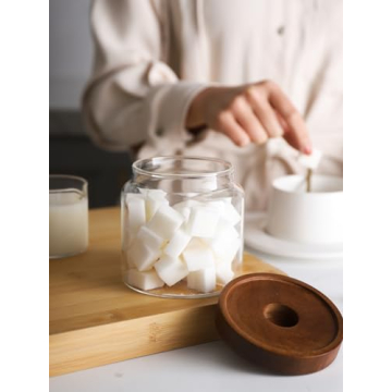 Kanwone Glass Storage Jars Set - Airtight Kitchen Containers