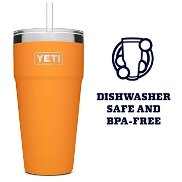 YETI Rambler 26 oz Straw Cup, Vacuum Insulated, Stainless Steel with Straw Lid, King Crab, 1 Count (Pack of 1)