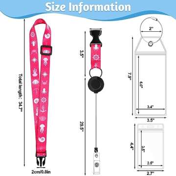 6 Sets Cruise Lanyards Retractable Lanyards Waterproof ID Badge Holders with 8 Pcs Cruise Luggage Tags for Carnival Cruise(Vibrant Sailing)