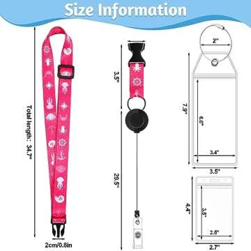 6 Sets Cruise Lanyards Retractable Lanyards Waterproof ID Badge Holders with 8 Pcs Cruise Luggage Tags for Carnival Cruise(Vibrant Sailing)