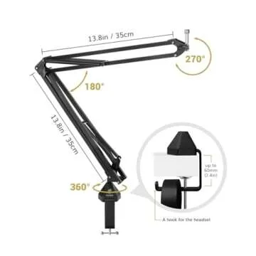 Condenser Microphone 192kHz/24Bit, TONOR USB Cardioid Computer Mic Kit with Upgraded Boom Arm/Spider Shock Mount for Recording, Streaming, Gaming, Podcasting, Voice Over, YouTube, TC-2030