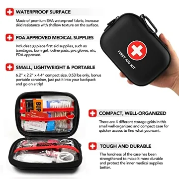 Waterproof Mini First Aid Kit 100 Pieces Compact Travel Essential