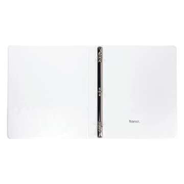 Samsill 0.5 Inch 3 Ring Binder, Made in USA, Economy Round Ring, Clear View Cover, 100 Sheet Capacity - for School, Home, Office - White, 12 Pack