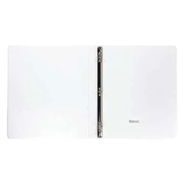 Samsill 0.5 Inch 3 Ring Binder, Made in USA, Economy Round Ring, Clear View Cover, 100 Sheet Capacity - for School, Home, Office - White, 12 Pack