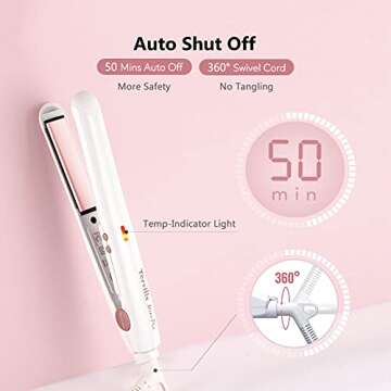 Terviiix Mini Flat Iron for Travel & Short Hair Styling